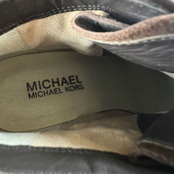 Michael Kors Booties Boots Shoes Wedge Leather Brown - Picture 7 of 7